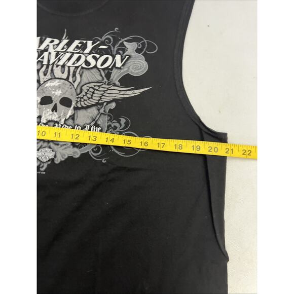 Vintage Harley Davidson Sleeveless T-Shirt Mens L Black Motorcycle Y2K - Picture 7 of 9